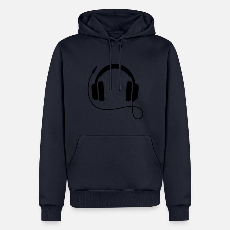 Kopfhörer Symbol - Männer Premium Bio Hoodie - Navy