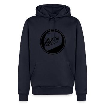 Course de barre de course - Sweat à capuche Premium bio Homme - bleu marine - Devant - Nico (187cm)