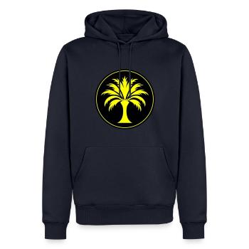 Icône de palmier - Sweat à capuche Premium bio Homme - bleu marine - Devant - Nico (187cm)