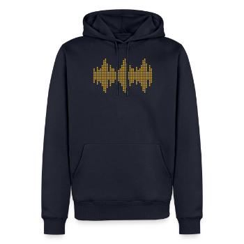 digital waveform frequency grid matrix music - Men’s Premium Organic Hoodie - navy - Front - Nico (187cm)