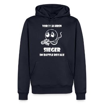 Sieger Battle Royale 22 Jahre Geburtstag Kleidung - Männer Premium Bio Hoodie - Navy - Vorne - Nico (187cm)