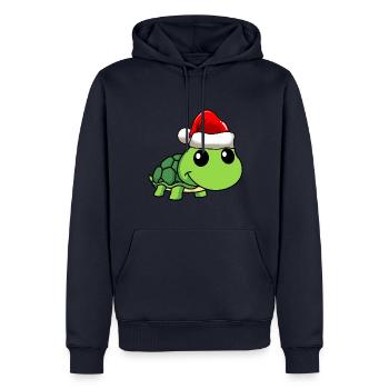 Turtle Comic Christmas - Sweat à capuche Premium bio Homme - bleu marine - Devant - Nico (187cm)
