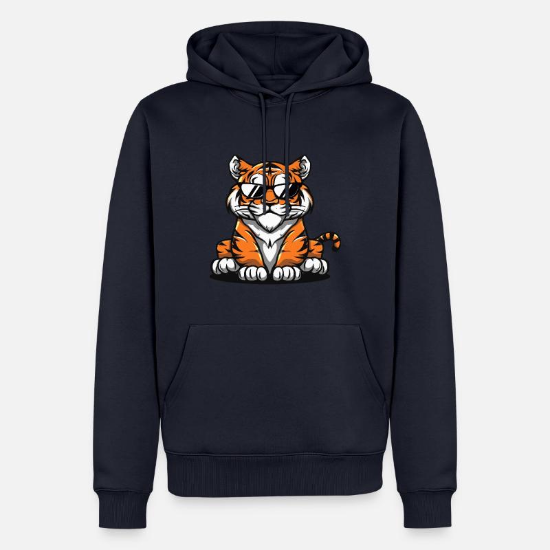 Tiger Cool Comic - Männer Premium Bio Hoodie - Navy