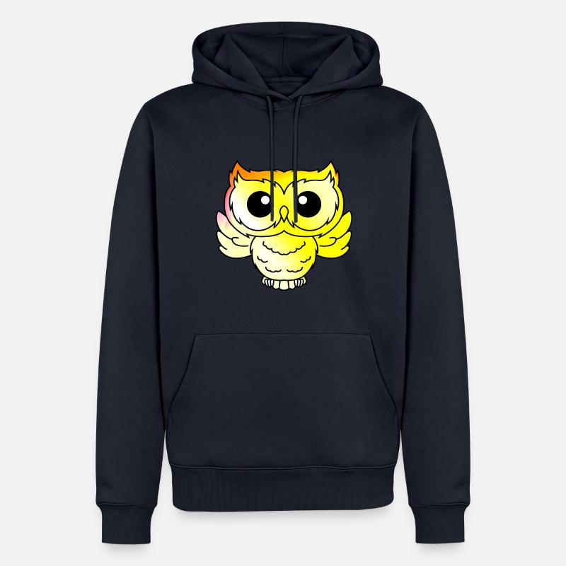 Eule Comic Tier - Männer Premium Bio Hoodie - Navy