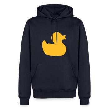 Ente - Männer Premium Bio Hoodie - Navy - Vorne - Nico (187cm)