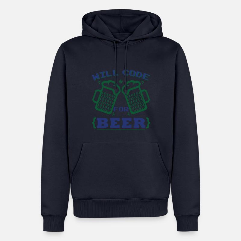 Funny Beer Coding Coder - Men’s Premium Organic Hoodie - navy