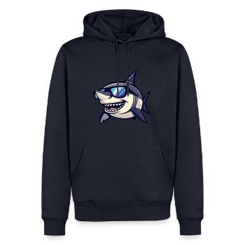 Hai Cool Comic - Männer Premium Bio Hoodie - Navy - Vorne - Nico (187cm)
