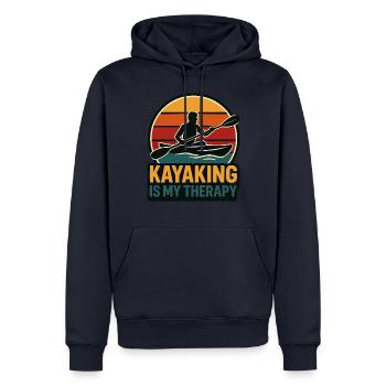 Le kayak est ma chemise de thérapie - Sweat à capuche Premium bio Homme - bleu marine - Devant - Nico (187cm)