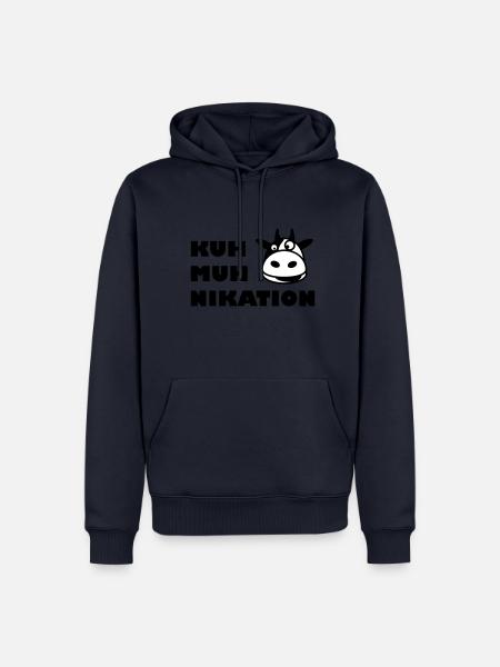 Kommunikation Kuh - Männer Premium Bio Hoodie - Navy