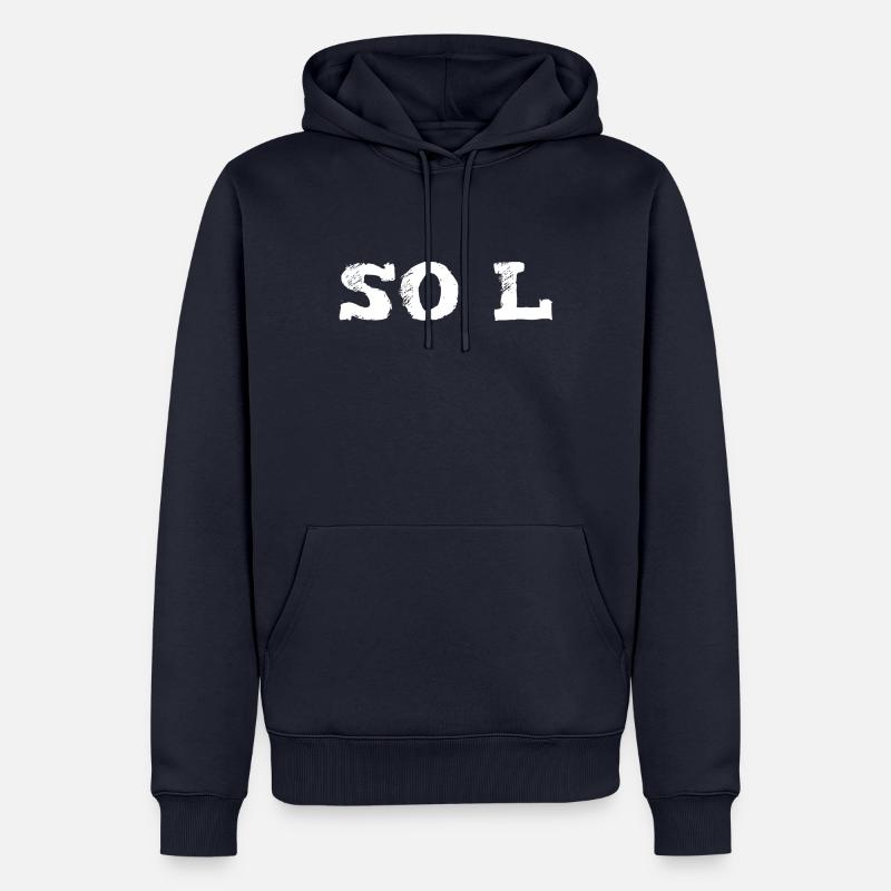 Lettres SO L - Sweat à capuche Premium bio Homme - bleu marine