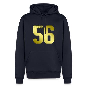56 Maillot numéro - Sweat à capuche Premium bio Homme - bleu marine - Devant - Nico (187cm)