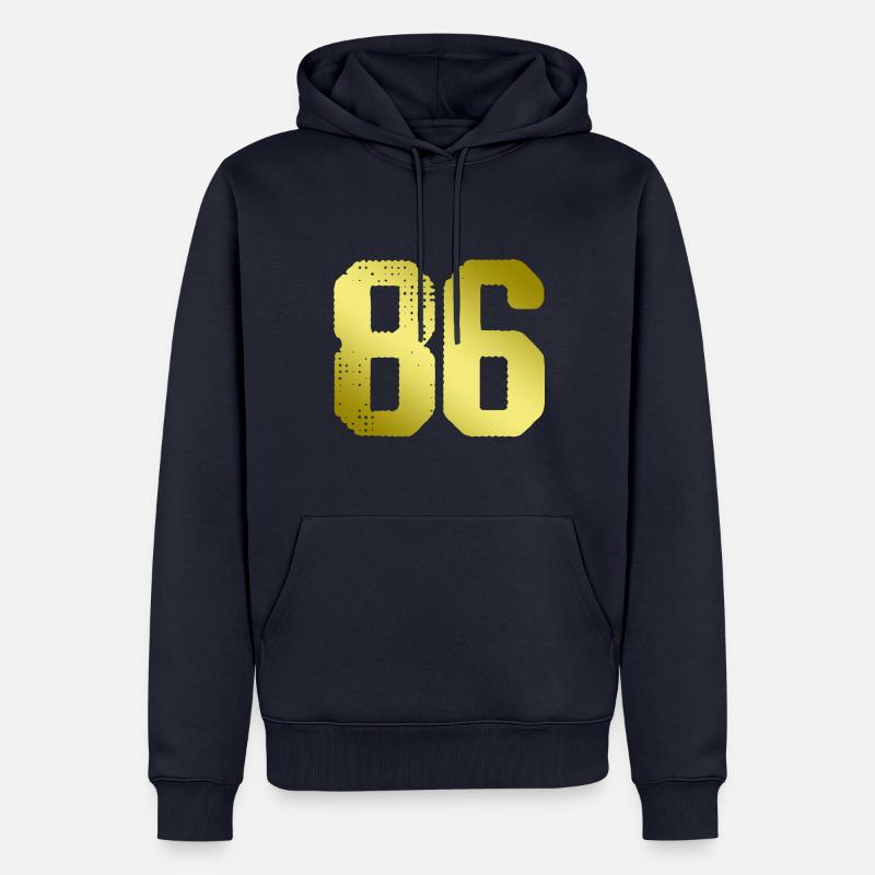 maillot numéro 86 - Sweat à capuche Premium bio Homme - bleu marine