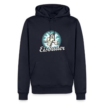 Eisbaden - Männer Premium Bio Hoodie - Navy - Vorne - Nico (187cm)