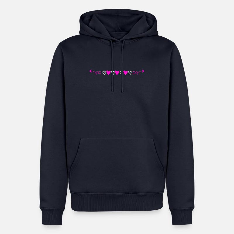herz strich - Männer Premium Bio Hoodie - Navy