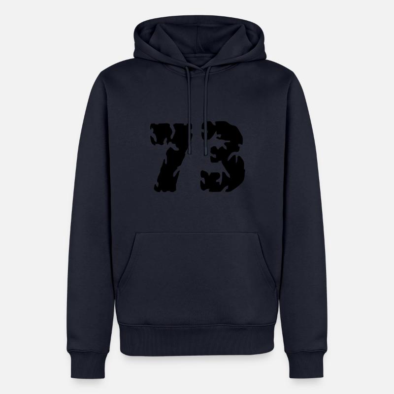 73 Maillot numéro - Sweat à capuche Premium bio Homme - bleu marine