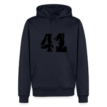 41 Maillot numéro - Sweat à capuche Premium bio Homme - bleu marine - Devant - Nico (187cm)