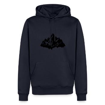 Mountains Nature Silhouette - Men’s Premium Organic Hoodie - navy - Front - Nico (187cm)