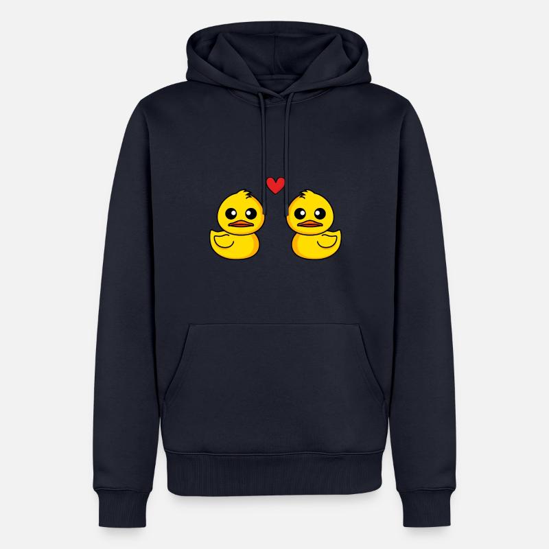 Canard Comic Couple amour - Sweat à capuche Premium bio Homme - bleu marine
