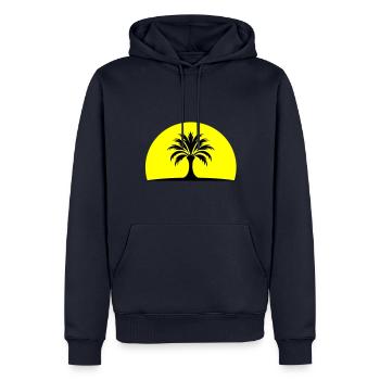 Sonne Palme Insel - Männer Premium Bio Hoodie - Navy - Vorne - Nico (187cm)