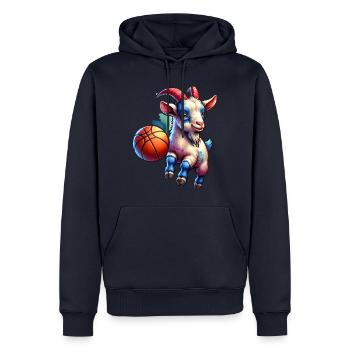 Cute goats basketball player - Men’s Premium Organic Hoodie - navy - Front - Nico (187cm)