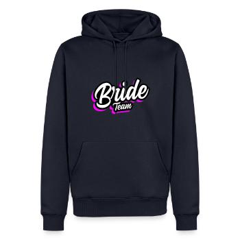 Mariage de l’équipe Mariage - Sweat à capuche Premium bio Homme - bleu marine - Devant - Nico (187cm)