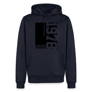 ÉDITION LIMITÉE 48E ANNIVERSAIRE 1978 - Sweat à capuche Premium bio Homme - bleu marine - Devant - Nico (187cm)