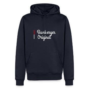 Bamberg - Männer Premium Bio Hoodie - Navy - Vorne - Nico (187cm)