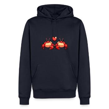 Cancer Couple D’amour Crabe Animal La Saint-Valentin - Sweat à capuche Premium bio Homme - bleu marine - Devant - Nico (187cm)