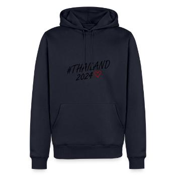 Thailand 2024 Herz Reise - Männer Premium Bio Hoodie - Navy - Vorne - Nico (187cm)
