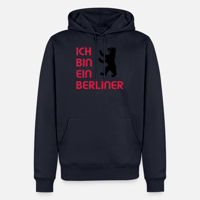 Ich bin ein Berliner - Sweat à capuche Premium bio Homme - bleu marine
