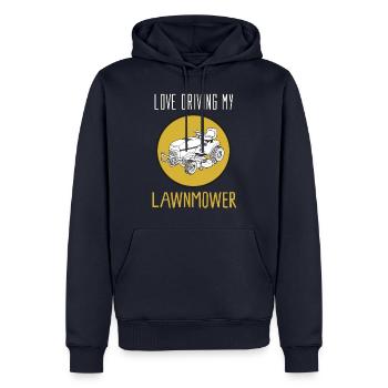 Rasenmäher Traktor mähen Gärtner Bauer Geschenk - Männer Premium Bio Hoodie - Navy - Vorne - Nico (187cm)