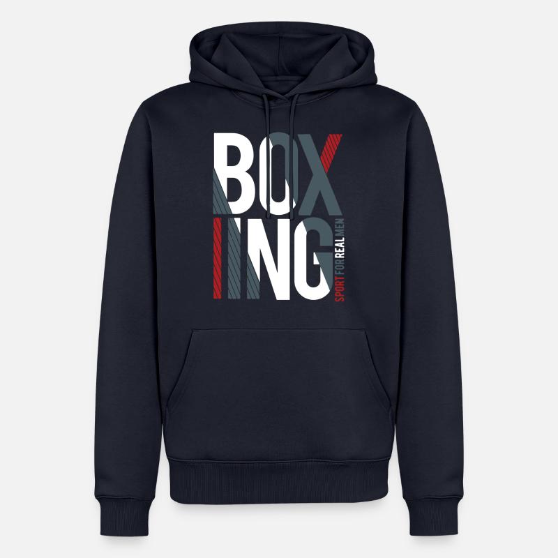 boxe - Sweat à capuche Premium bio Homme - bleu marine
