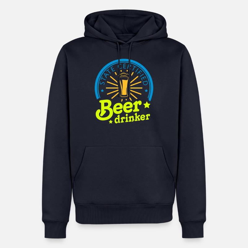 state certified beerdrinker - Männer Premium Bio Hoodie - Navy
