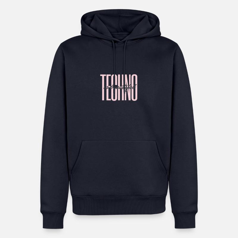 techno is beautyiful - Männer Premium Bio Hoodie - Navy