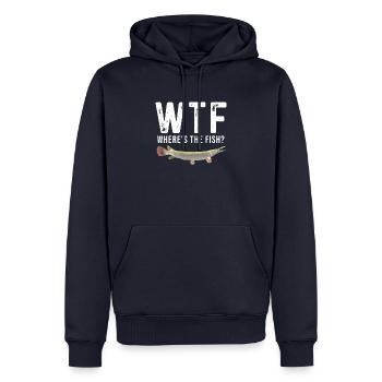 Drôle de brochet pêcher cadeau pêcher - Sweat à capuche Premium bio Homme - bleu marine - Devant - Nico (187cm)