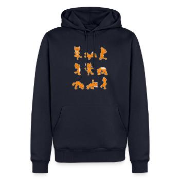 Joli chat yoga cadeau d'amoureux des chats Kitty - Sweat à capuche Premium bio Homme - bleu marine - Devant - Nico (187cm)
