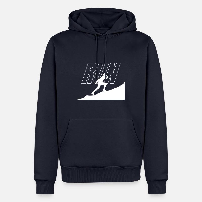 Design de course | Idée de cadeau pour coureur et joggeur - Sweat à capuche Premium bio Homme - bleu marine