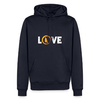 Sporty Hobby Leidenschaft Snowboard - Männer Premium Bio Hoodie - Navy - Vorne - Nico (187cm)