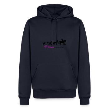 Horse Rider Evolution - Fan de chevaux équestres - Sweat à capuche Premium bio Homme - bleu marine - Devant - Nico (187cm)