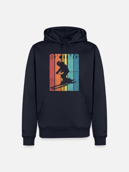 Skipalette Retro Farben - Männer Premium Bio Hoodie - Navy