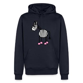 cheval bande à rayures Zebra - Sweat à capuche Premium bio Homme - bleu marine - Devant - Nico (187cm)