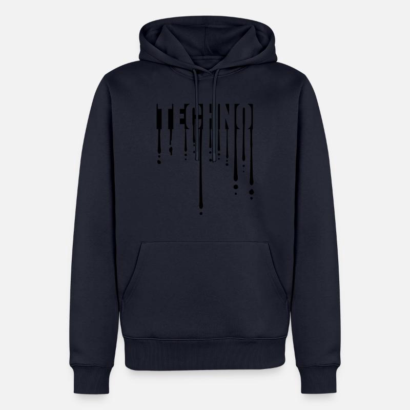 Tropfen Logo Techno - Männer Premium Bio Hoodie - Navy