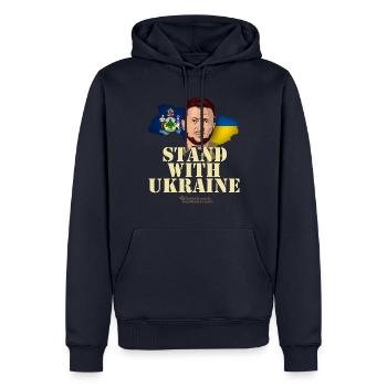 Maine Ukraine - Men’s Premium Organic Hoodie - navy - Front - Nico (187cm)