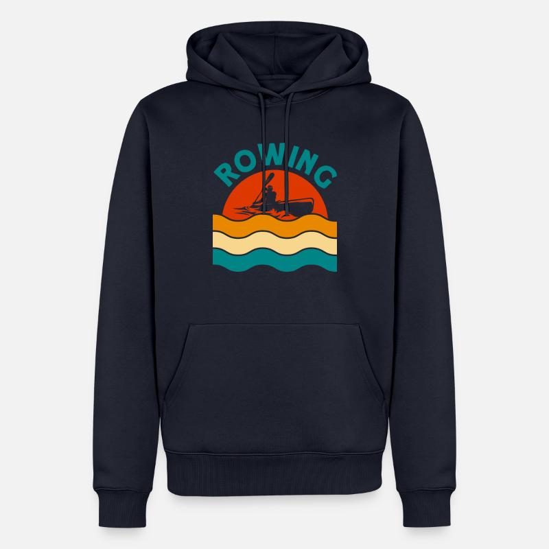Cadeau d’aviron d’équipe rameurs - Sweat à capuche Premium bio Homme - bleu marine