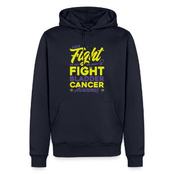 Survivant du cancer de la vessie Cancer de la vessie sous - Sweat à capuche Premium bio Homme - bleu marine - Devant - Nico (187cm)