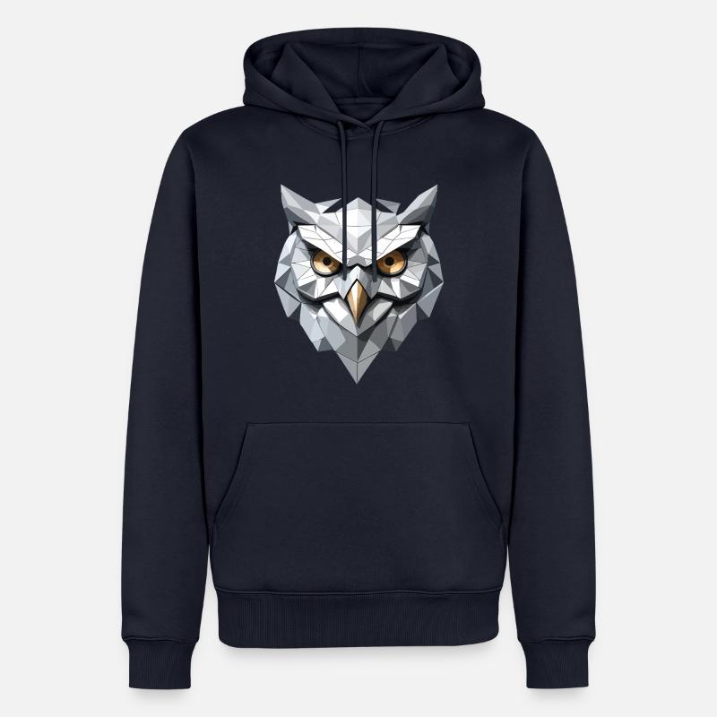 Eule Maske - Low Poly Design - Männer Premium Bio Hoodie - Navy