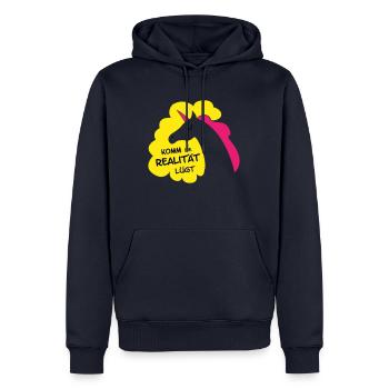 Mein Einhorn lebt - Männer Premium Bio Hoodie - Navy - Vorne - Nico (187cm)