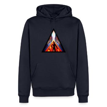 Seelenweg 07 - Sweat à capuche Premium bio Homme - bleu marine - Devant - Nico (187cm)