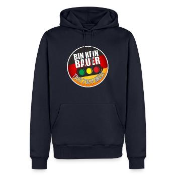 Bin kein Bauer - trotzdem Sauer - Männer Premium Bio Hoodie - Navy - Vorne - Nico (187cm)