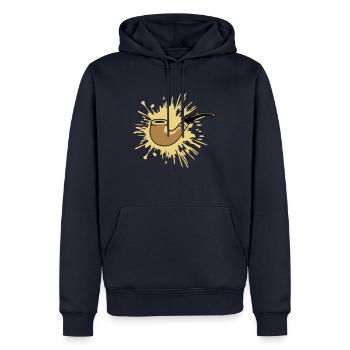 Klecks Tabakpfeife Raucher - Männer Premium Bio Hoodie - Navy - Vorne - Nico (187cm)